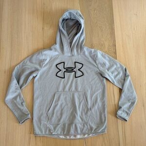Under Armour Light Gray Sleek Pullover Hoodie Sweatshirt Size Medium